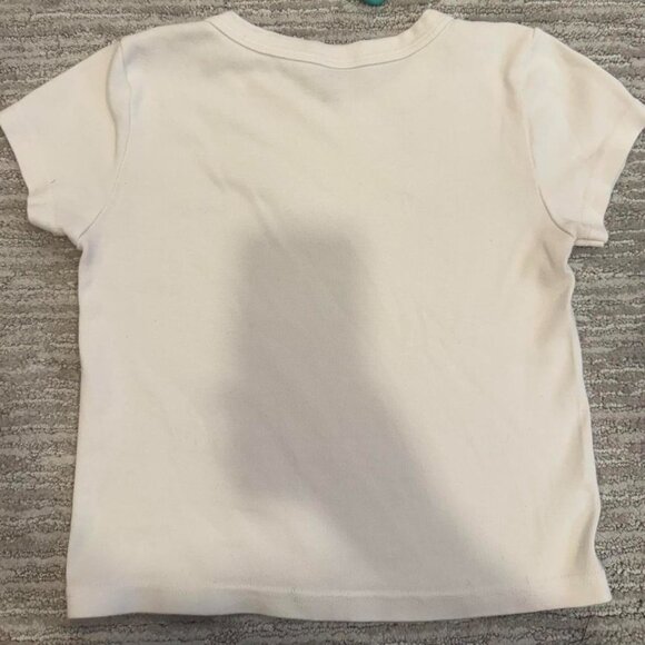 Brandy Melville Women's White and Cream T-shirt - Picture 2 of 3